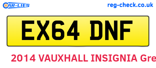 EX64DNF are the vehicle registration plates.