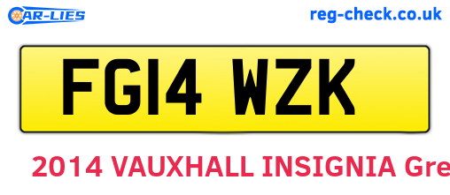 FG14WZK are the vehicle registration plates.