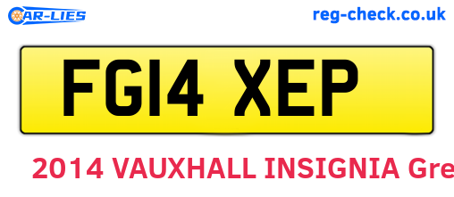 FG14XEP are the vehicle registration plates.