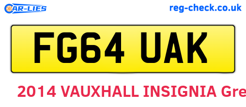 FG64UAK are the vehicle registration plates.
