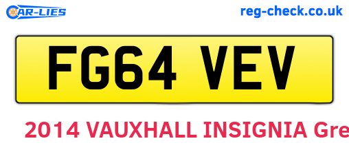 FG64VEV are the vehicle registration plates.