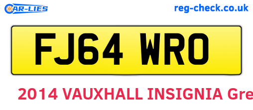 FJ64WRO are the vehicle registration plates.