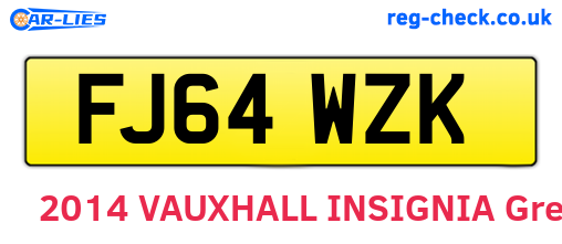 FJ64WZK are the vehicle registration plates.