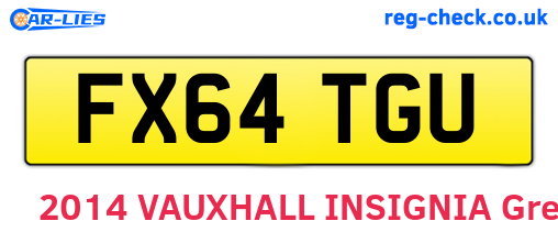 FX64TGU are the vehicle registration plates.