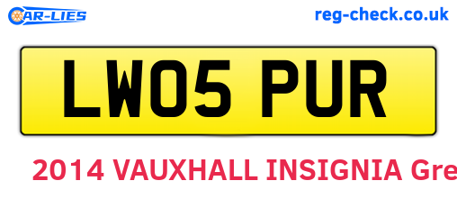 LW05PUR are the vehicle registration plates.