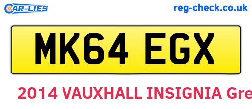 MK64EGX are the vehicle registration plates.