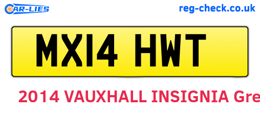MX14HWT are the vehicle registration plates.