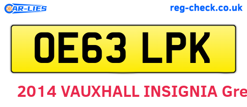 OE63LPK are the vehicle registration plates.