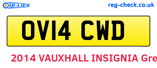 OV14CWD are the vehicle registration plates.