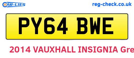 PY64BWE are the vehicle registration plates.