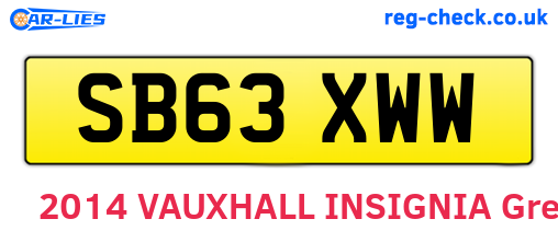 SB63XWW are the vehicle registration plates.