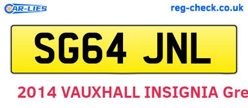 SG64JNL are the vehicle registration plates.