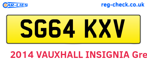 SG64KXV are the vehicle registration plates.
