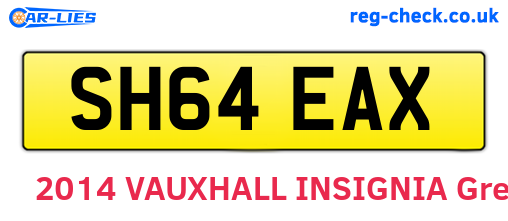 SH64EAX are the vehicle registration plates.