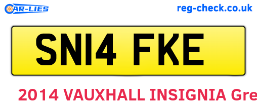 SN14FKE are the vehicle registration plates.
