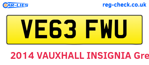 VE63FWU are the vehicle registration plates.