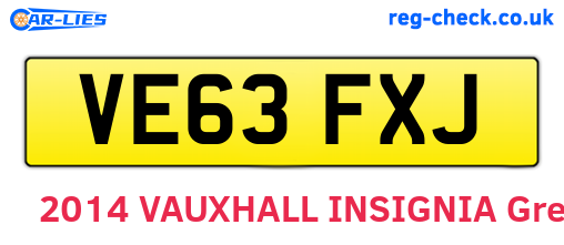 VE63FXJ are the vehicle registration plates.
