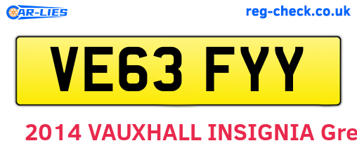 VE63FYY are the vehicle registration plates.