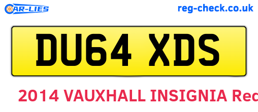 DU64XDS are the vehicle registration plates.