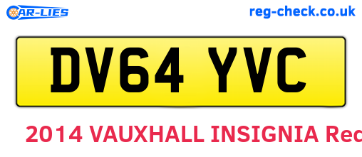 DV64YVC are the vehicle registration plates.