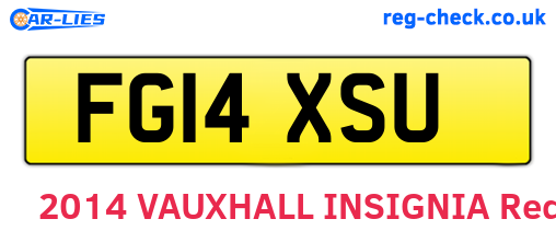 FG14XSU are the vehicle registration plates.