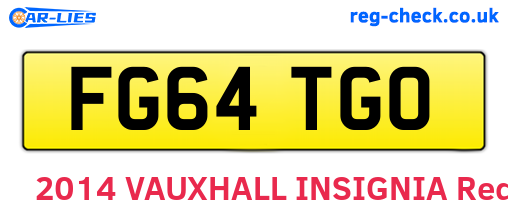 FG64TGO are the vehicle registration plates.