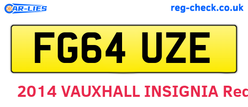 FG64UZE are the vehicle registration plates.