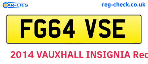 FG64VSE are the vehicle registration plates.