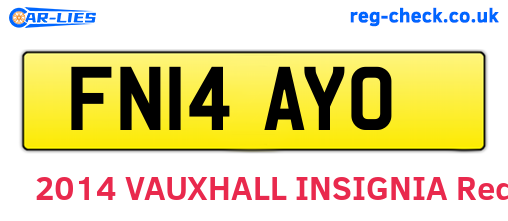 FN14AYO are the vehicle registration plates.