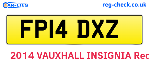 FP14DXZ are the vehicle registration plates.