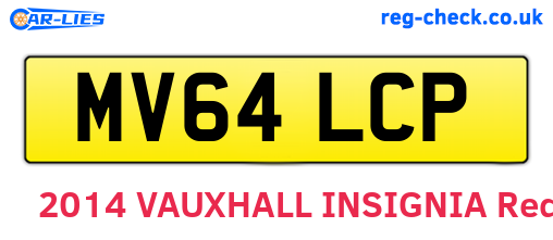 MV64LCP are the vehicle registration plates.