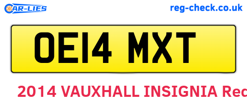 OE14MXT are the vehicle registration plates.