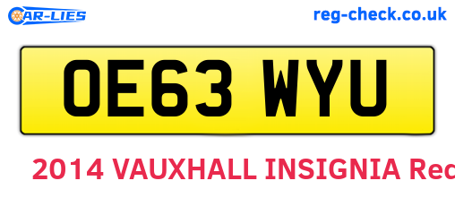 OE63WYU are the vehicle registration plates.
