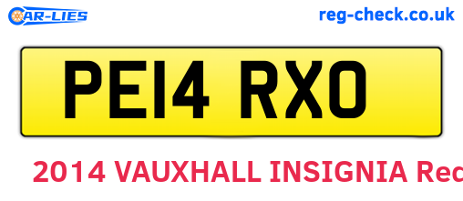 PE14RXO are the vehicle registration plates.