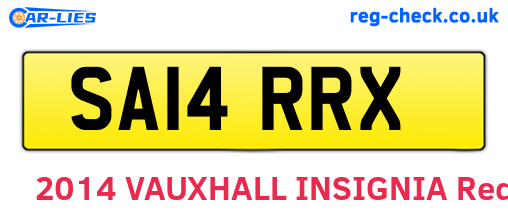 SA14RRX are the vehicle registration plates.