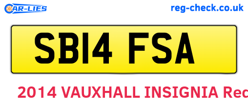 SB14FSA are the vehicle registration plates.