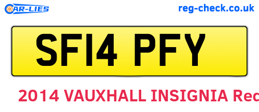 SF14PFY are the vehicle registration plates.