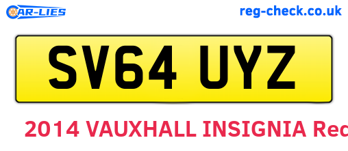 SV64UYZ are the vehicle registration plates.