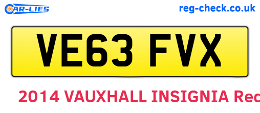 VE63FVX are the vehicle registration plates.