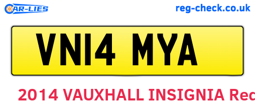 VN14MYA are the vehicle registration plates.