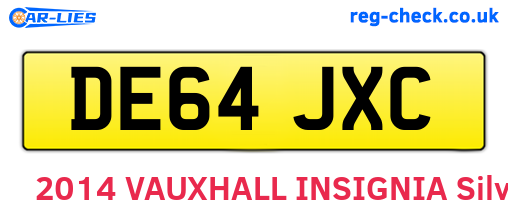 DE64JXC are the vehicle registration plates.