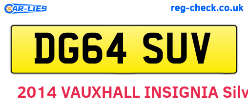 DG64SUV are the vehicle registration plates.