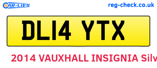 DL14YTX are the vehicle registration plates.