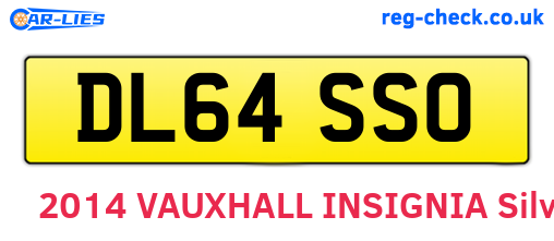 DL64SSO are the vehicle registration plates.
