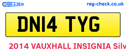 DN14TYG are the vehicle registration plates.
