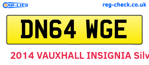 DN64WGE are the vehicle registration plates.
