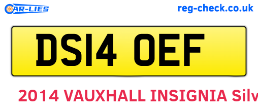 DS14OEF are the vehicle registration plates.