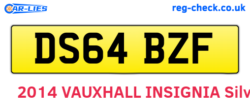 DS64BZF are the vehicle registration plates.