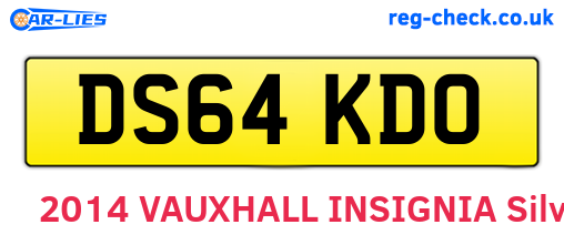 DS64KDO are the vehicle registration plates.