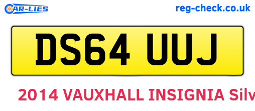 DS64UUJ are the vehicle registration plates.